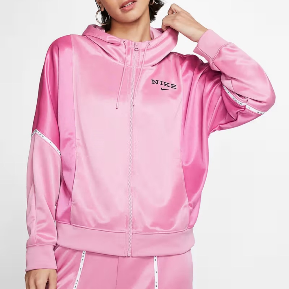 Nike BubbleGum Pink Zip-up Hooded Track Jacket